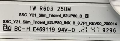KIT DE LED'S PARA TV LG (20 PZ) / NUMERO DE PARTE EAV65034801 / EAV65034901 / SSC_Y21_SLIM_TRIDENT_82UP80_INX_A_0.7PI_REV00_200914 / SSC_Y21_SLIM_TRIDENT_82UP80_INX_B_0.7PI_REV00_200914 / PANEL NC820TQF-VXKH1 / MODELO 82UP8770PUA.BUSJKR - Imagen 5